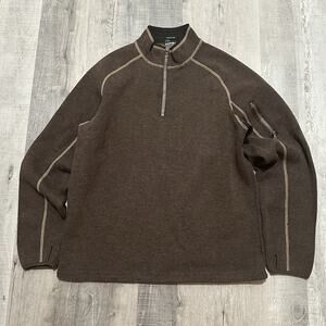 Kuhl Thor 1/4 Zip Men’s Large Wind Resistant Wool Blend Fleece Pullover Sweater